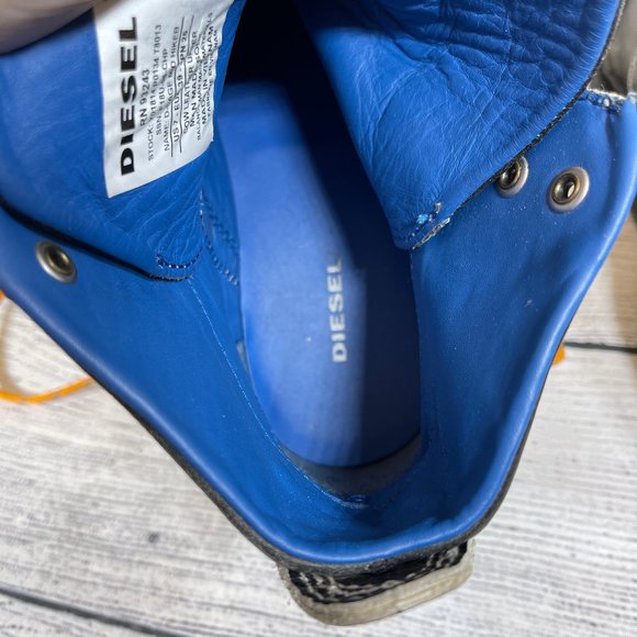 DIESEL Man's D-Cage Mid Hiker Boots Contrast Shoelaces Grunge Size 39 - Picture 13 of 16